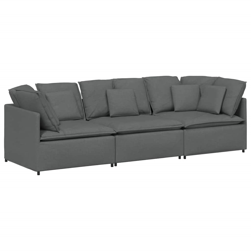 Vidaxl Oversized Modular Sofa in Dark Grey Fabric Upholstery