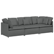 Vidaxl Oversized Modular Sofa in Dark Grey Fabric Upholstery