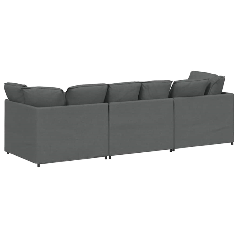 Vidaxl Oversized Modular Sofa in Dark Grey Fabric Upholstery
