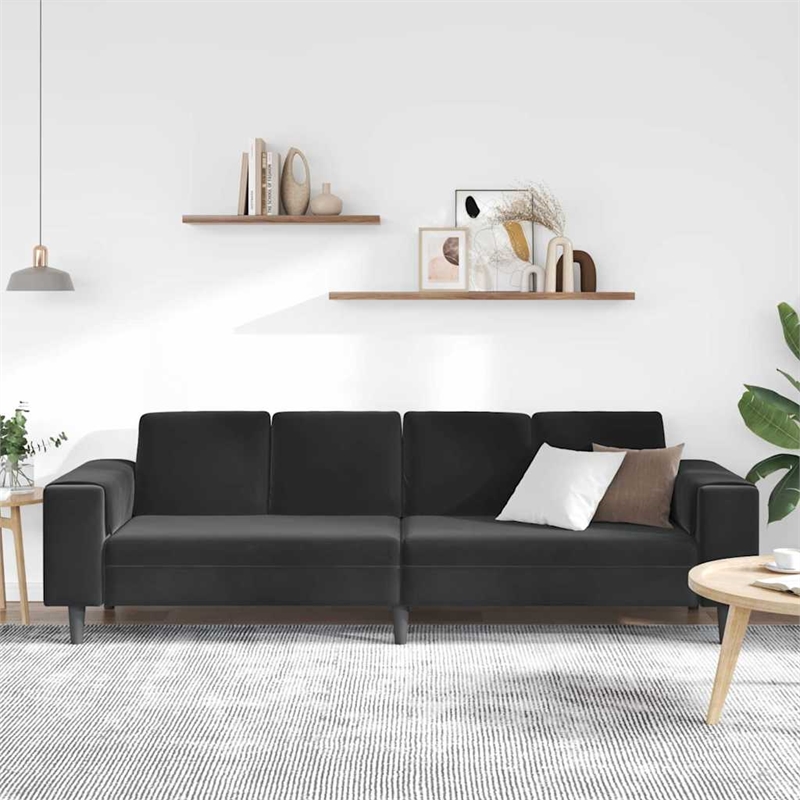 Vidaxl Sofa Set in Black Velvet