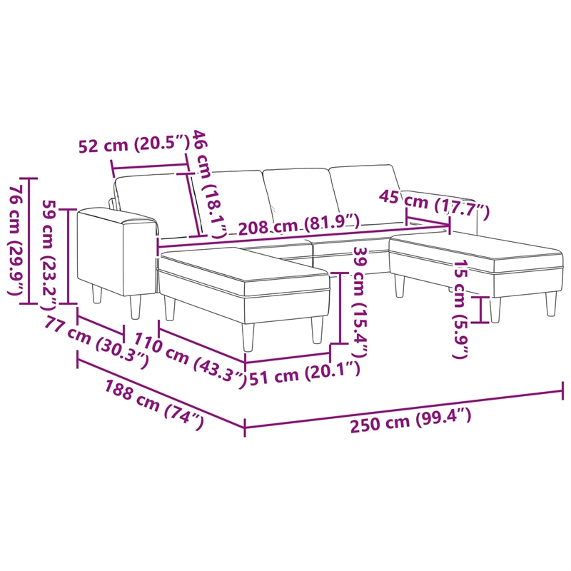 Vidaxl Sofa Set in Dark Gray Fabric