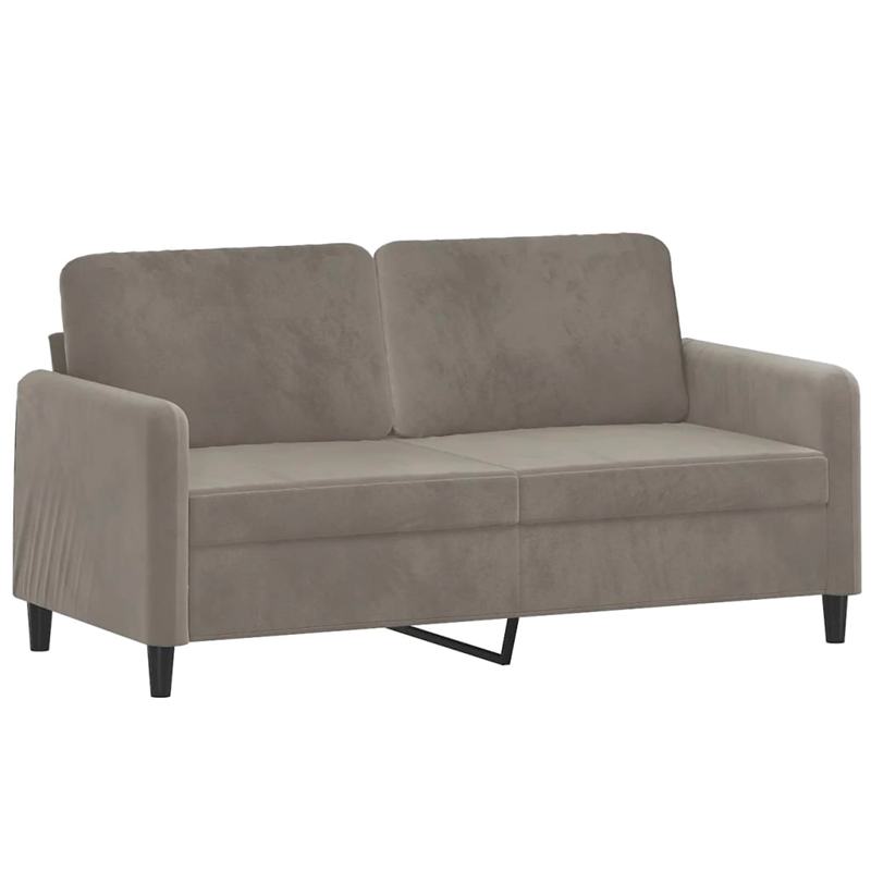 Vidaxl Metal 2-Seater Sofa in Light Gray Polyester Velvet