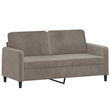 Vidaxl Metal 2-Seater Sofa in Light Gray Polyester Velvet