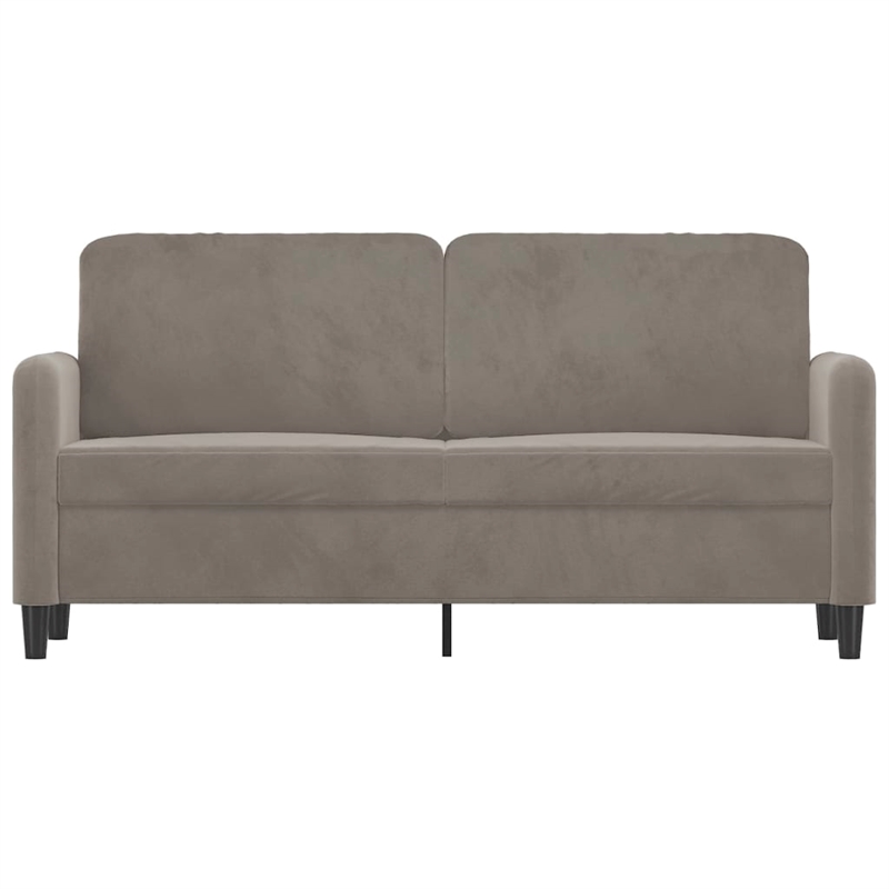 Vidaxl Metal 2-Seater Sofa in Light Gray Polyester Velvet