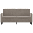 Vidaxl Metal 2-Seater Sofa in Light Gray Polyester Velvet