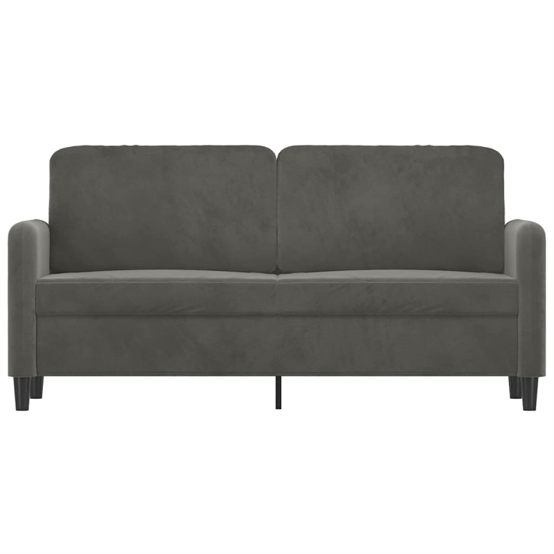 Vidaxl Metal 2-Seater Sofa in Dark Grey Polyester Velvet