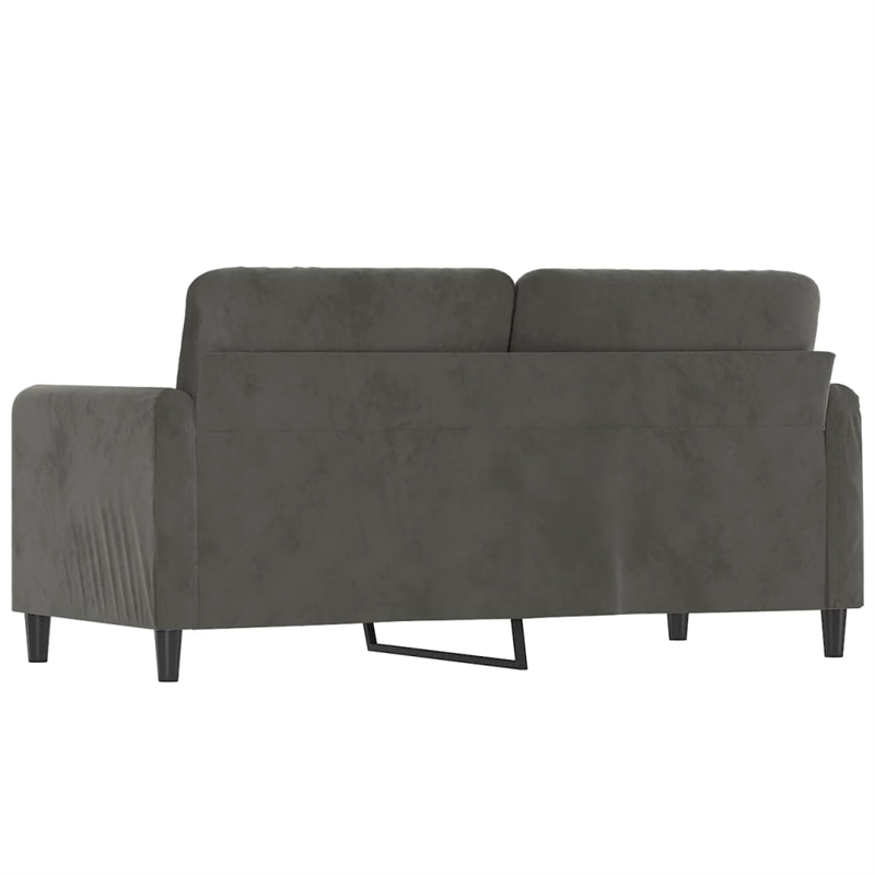 Vidaxl Metal 2-Seater Sofa in Dark Grey Polyester Velvet