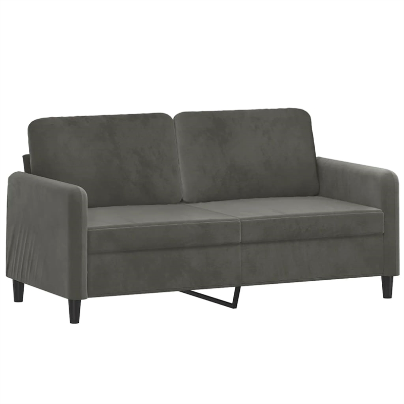 Vidaxl Metal 2-Seater Sofa in Dark Grey Polyester Velvet