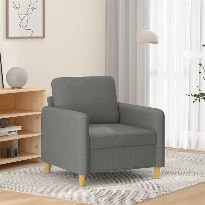 Vidaxl Single Sofa Chair in Dark Gray Fabric