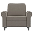 Vidaxl Single Sofa Chair in Light Gray Polyester Velvet Plywood