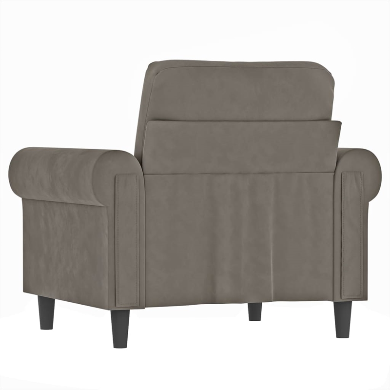 Vidaxl Single Sofa Chair in Light Gray Polyester Velvet Plywood