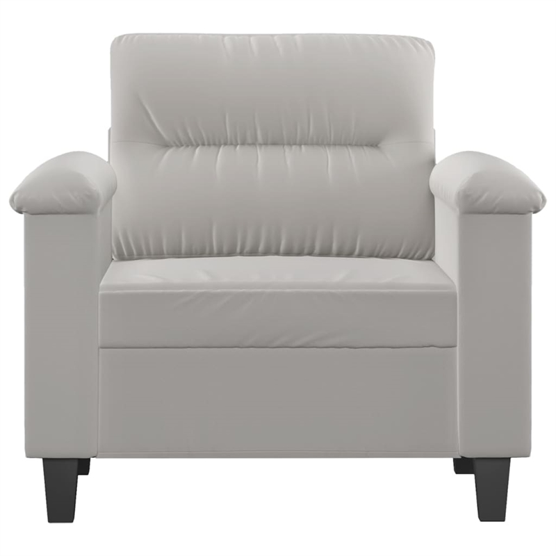 Vidaxl Single Sofa Chair in Light Gray Microfiber