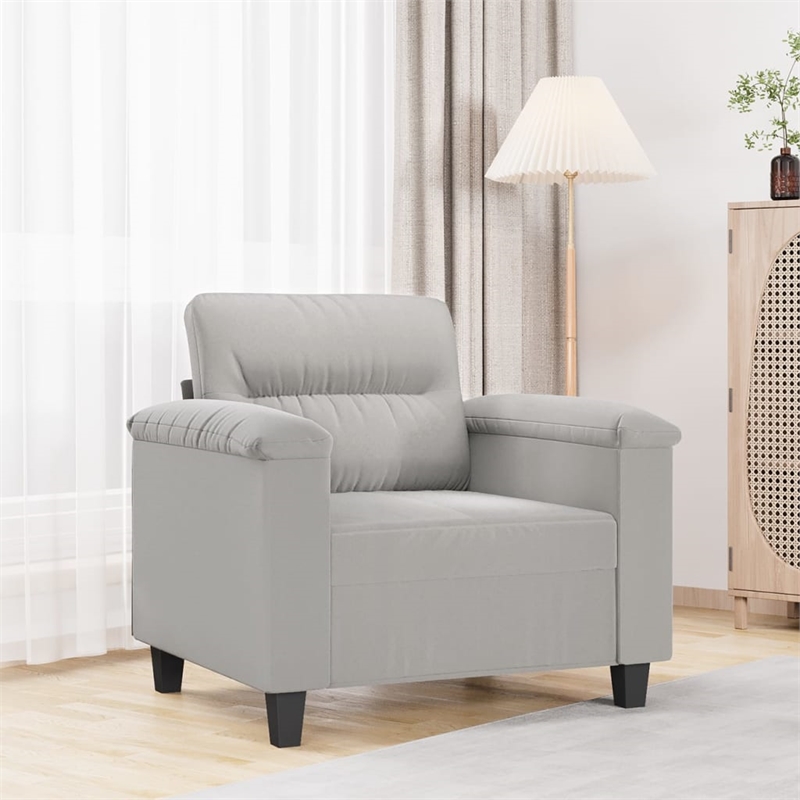 Vidaxl Single Sofa Chair in Light Gray Microfiber