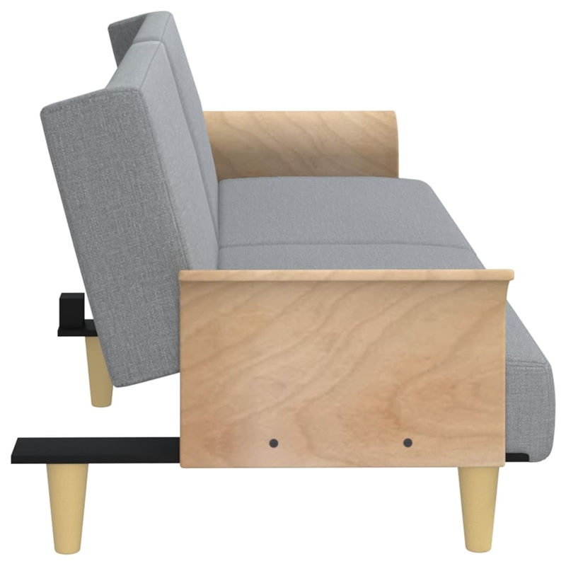 Vidaxl Standard Sleeper Sofa Bed in Light Gray Fabric
