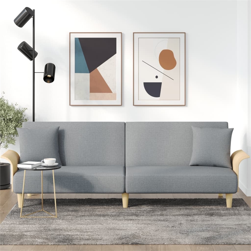Vidaxl Standard Sleeper Sofa Bed in Light Gray Fabric