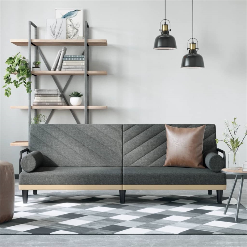 Vidaxlstandard Sofa Bed in Dark Grey Polyester