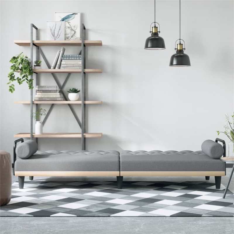 Vidaxl Standard Sofa Bed in Light Grey Fabric