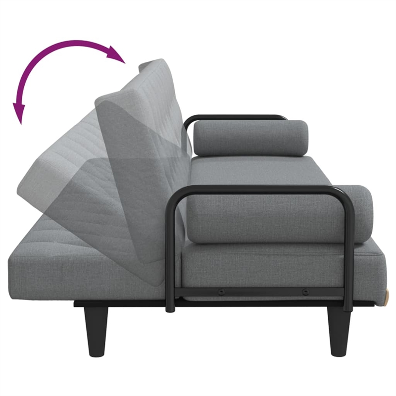 Vidaxl Standard Sofa Bed in Light Grey Fabric