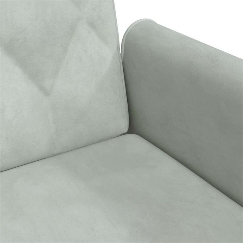 Vidaxl Large Sofa Bed in Light Grey Polyester Velvet