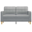 Vidaxl Metal 2-Seater Sofa in Light Grey Fabric