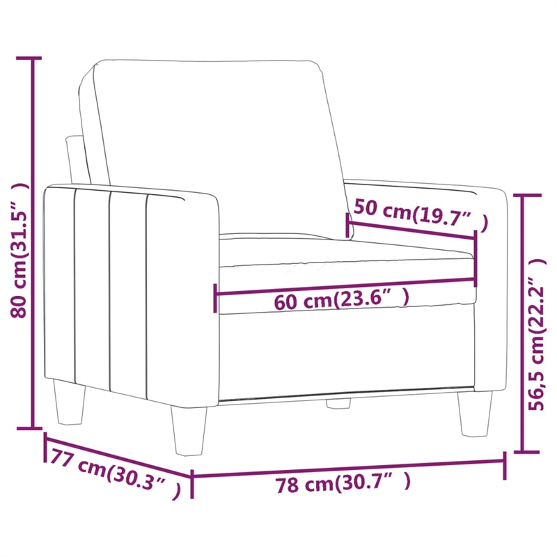 Vidaxl Single Sofa Chair in Black Faux Leather