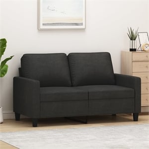 Vidaxl Metal 2-Seater Sofa Black Polyester Fabric