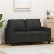 Vidaxl Metal 2-Seater Sofa Black Polyester Fabric