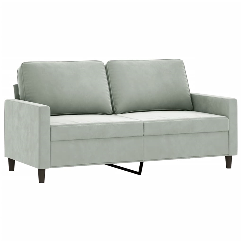 Vidaxl Metal 2-Seater Sofa in Light Grey Velvet