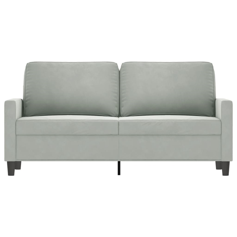 Vidaxl Metal 2-Seater Sofa in Light Grey Velvet