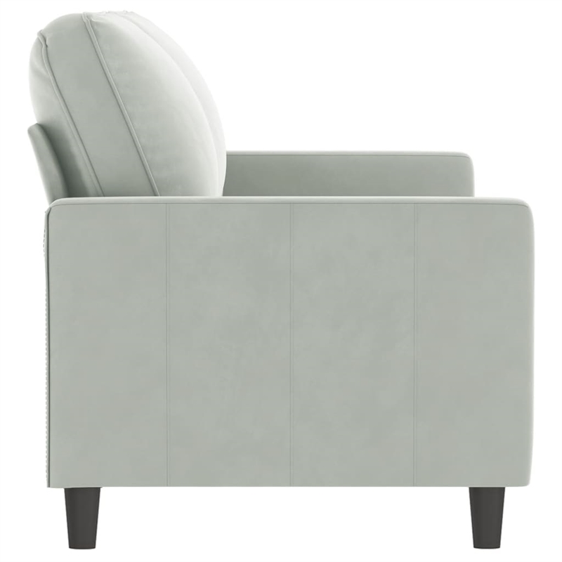 Vidaxl Metal 2-Seater Sofa in Light Grey Velvet
