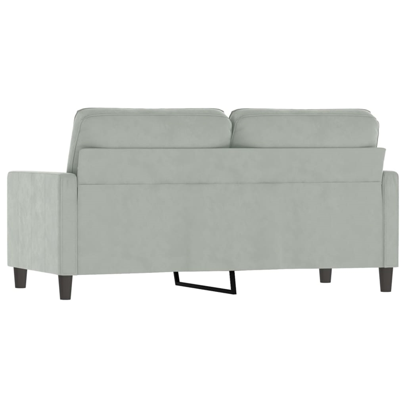 Vidaxl Metal 2-Seater Sofa in Light Grey Velvet