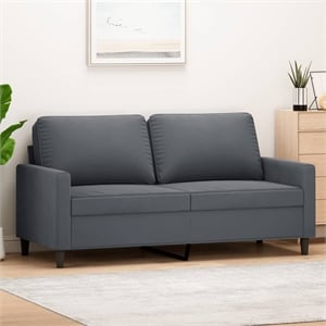 Vidaxl Metal 2-Seater Sofa in Dark Grey Polyester Velvet