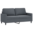 Vidaxl Metal 2-Seater Sofa in Dark Grey Polyester Velvet
