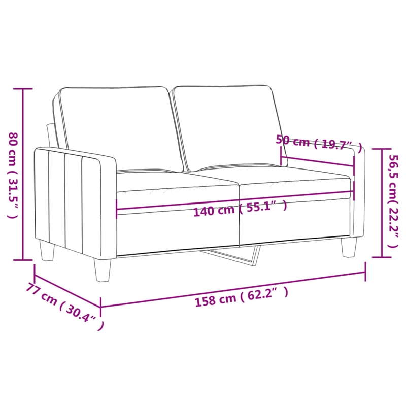 Vidaxl 2-Seater Sofa in Dark Green