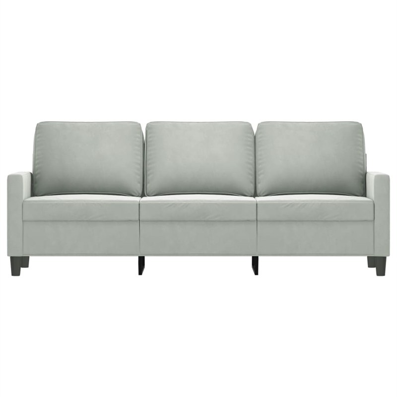 Vidaxl Metal 3-Seater Sofa in Light Gray Polyester Velvet