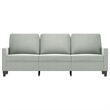 Vidaxl Metal 3-Seater Sofa in Light Gray Polyester Velvet
