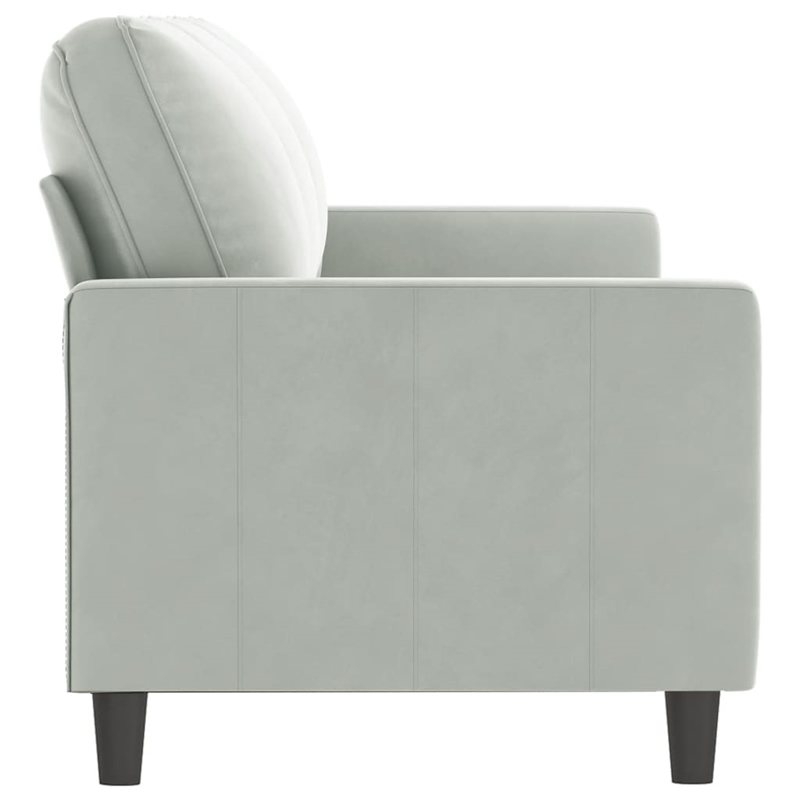 Vidaxl Metal 3-Seater Sofa in Light Gray Polyester Velvet