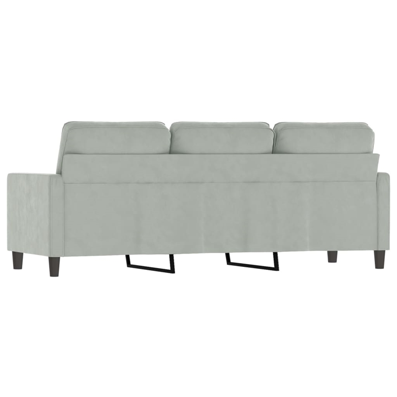 Vidaxl Metal 3-Seater Sofa in Light Gray Polyester Velvet