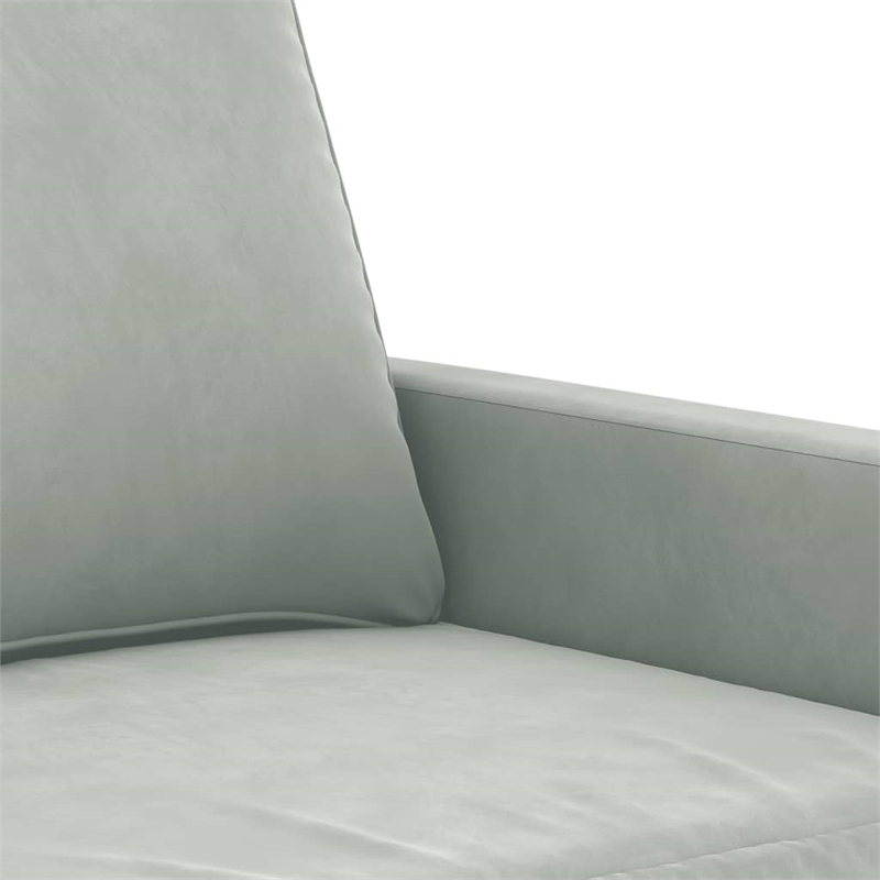 Vidaxl Metal 3-Seater Sofa in Light Gray Polyester Velvet