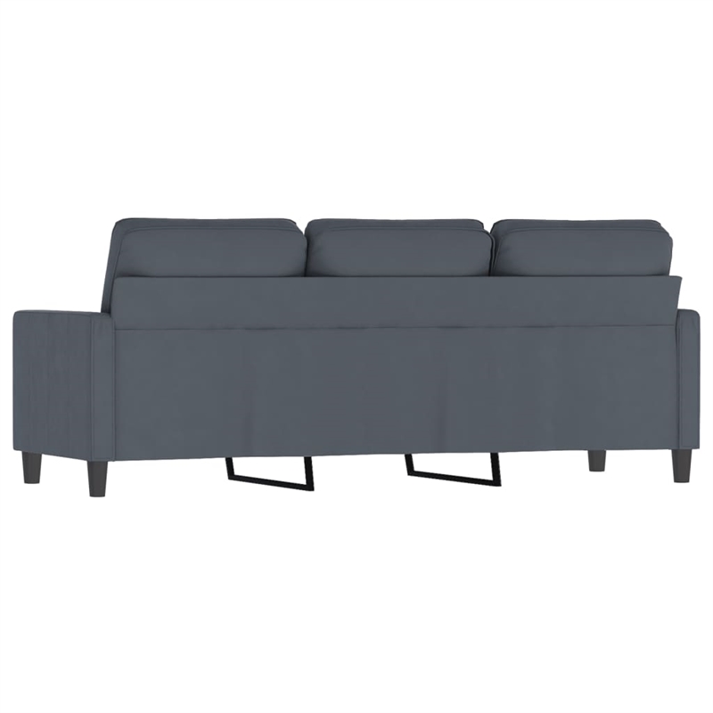 Vidaxl Metal 3-Seater Sofa in Dark Gray Velvet