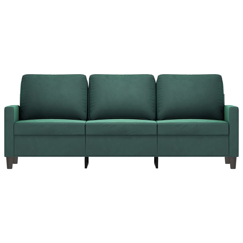 Vidaxl Metal 3-Seater Sofa in Dark Green Polyester Velvet