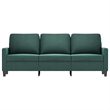 Vidaxl Metal 3-Seater Sofa in Dark Green Polyester Velvet
