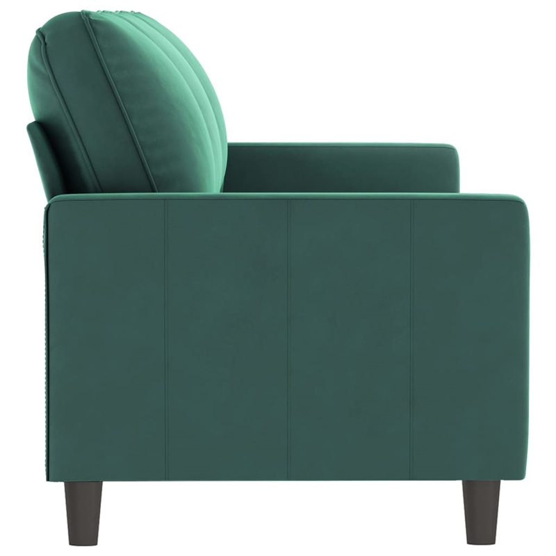 Vidaxl Metal 3-Seater Sofa in Dark Green Polyester Velvet