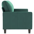 Vidaxl Metal 3-Seater Sofa in Dark Green Polyester Velvet