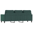 Vidaxl Metal 3-Seater Sofa in Dark Green Polyester Velvet