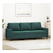 Vidaxl Metal 3-Seater Sofa in Dark Green Polyester Velvet