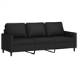 Vidaxl Metal 3-Seater Sofa in Black Polyester Velvet