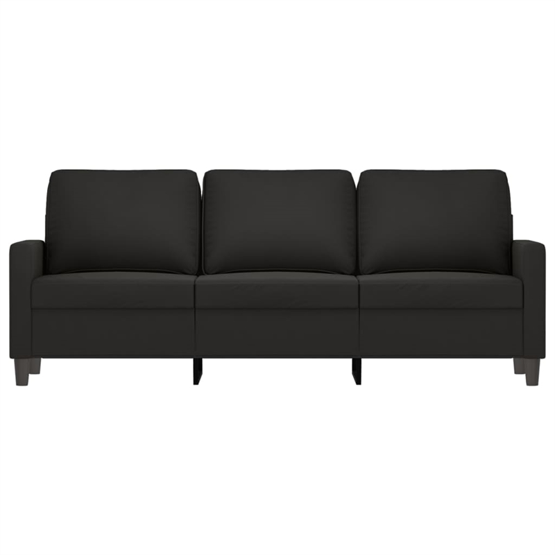 Vidaxl Metal 3-Seater Sofa in Black Polyester Velvet