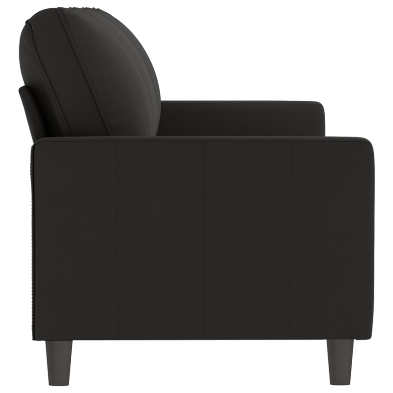 Vidaxl Metal 3-Seater Sofa in Black Polyester Velvet