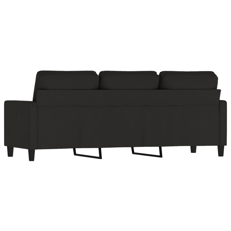 Vidaxl Metal 3-Seater Sofa in Black Polyester Velvet